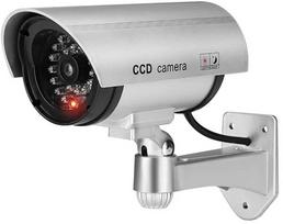 iWear IR1 CCTV IR Āra Mājas Drošības Duymmy Viltus Kamera ar mirgojošu sarkano gaismu 2x AA baterija Sudrabota