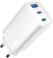 Evelatus 65W Max greitas įkroviklis EU USB-C1/USB-C1/USB-A Baltas