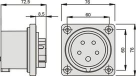 Elektromet Wtp-32-5 32a 5p 400v Ac Ip44 Montažinė kištukinė jungtis