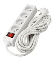 Prailginimo laidas su 4 lizdais, 5m, 3000w, su jungikliu