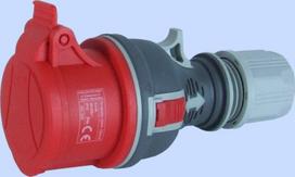 Elektros lizdas 4p 16a 400v raudonas hermetinis