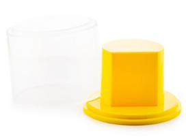 Dėžutė laikrodžiui dovanoti - geltona plastikinė