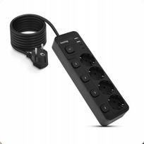 Prailginimo laidas su 4 lizdais ir 4 Usb jungtimis, 1.5m