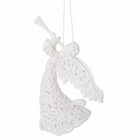 Kalėdinė dekoracija baltas angelėlis eglutei Springos CA0049 16,5 cm