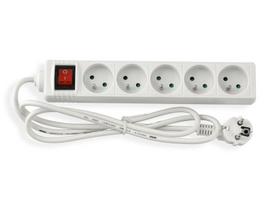 Prailginimo laidas su 5 lizdais, 1.5m, 3000w, jungikliu