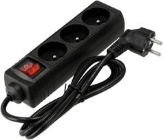 Prailginimo laidas su 3 lizdais, 1.5m, 2500w, su jungikliu