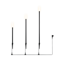 Pastatomas lauko šviestuvas Reality Stick, 3.5W, LED, IP44, juoda sp., 400 cm x 95 cm