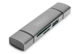 Digitus Dual Card Reader USB-C / USB 3.0, OTG (gray)