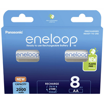 PANASONIC Rechargeable Batteries | ENELOOP BK-3MCDE/8BE | AA | 2000 mAh | 8 pack