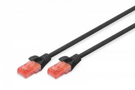Digitus Patch cable Cat6 U/UTP 2xRJ45 2.0m black strain relief polybag