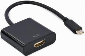 Gembird USB Type-C Male to HDMI Female Adapter - 4K@30Hz, 15cm, Black