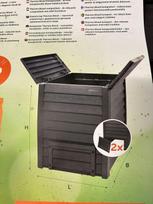 Komposto dėžė, juoda, 400 l