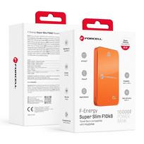 Powerbank suderinamas su MagSafe Forcell F-Energy SuperSlim F10K8 QC4.0 PD3.0 15W 10000 mAh oranžinis