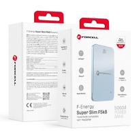 Galia bankas, suderinamas su MagSafe Forcell F-Energy SuperSlim F5K8 QC4.0 PD3.0 15W 5000 mAh mėlynas
