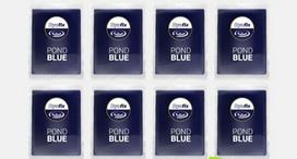 Mėlyni dekoratyviniai tvenkinio dažai Dyofix Pond Blue prieš dumblius ir vandens piktžoles, 100g tirpus maišelis iki 1000m3 vandens