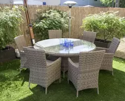 Lauko baldų komplektas Le Mans technorotango, stalas 160 cm, 6 kėdės