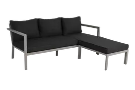 Lauko kampinė sofa Delia, aliuminis, smėlio spalvos