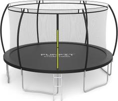 Batutas 16ft (490 cm) juodas, su vidiniu tinklu