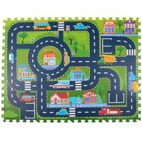 EVA PUTŲ DĖLIONĖS KILIMĖLIS ŽAIDIMAMS 30X30CM MIESTAS 12 ELEMENTŲ 322414