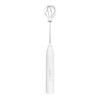 Electric Milk Frother Automatic Milk Foam Maker for Coffee Matcha Stainless Steel Whisk USB Powered balta