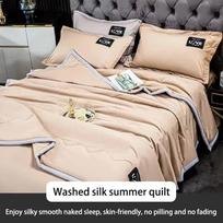 Summer Ice Cool Feel Ice Silk Skin-friendly Air Conditioner Double Machine Washable Queen Size Bedding Blanket Throw Blanket 110x150cm 1PC