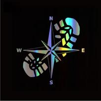 Three Ratels Car Sticker NSWE Compass Funny Car Decal Reflective 3D Stickers On Car Warning Sign Vinyl Car Styling Accessories 1 pcs