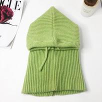 Žieminės moteriškos skrybėlės Unisex megztos gobtuvo apykaklės kepurė Beanie vyrams ir moterims raišteliais vientisos skrybėlės Šiltesnė balaklava kepurė M(56-58CM)