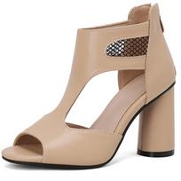 Fashion Large Size Summer Shoes For Women Sandals Peep Toe High Heels Ankle Boots Buckle Gladiator Party Dance Shoes Ladies Large Size 34 abrikosas
