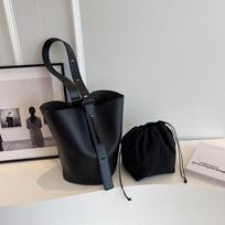 Retro Shoulder Bucket Bag Sets for Women 2-IN-1 Solid Color Large Capacity Cross Body Shopper Totes Designer Handbags 32x30x22cm juoda