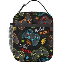 Video Game Controller Insulated Lunch Bag Reusable Lunch Box Portable Thermal Bento Tote for Adults Kids Work School Picnic 26x21x11CM smėlis