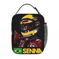 Izoliuotas pietų krepšys Ayrton Senna lenktyniniai automobiliai Prekės Sportinis pietų konteineris Atsitiktinis terminis aušintuvas Pietų dėžutė mokyklai 26x21x11CM smėlis