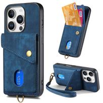 Kickstand Leather Wrist Strap Wallet with Card Holder Phone Case for iPhone 16 15 14 11 Pro Max XS XR 7 8 Plus 13 12 Mini Cover iPhone 13