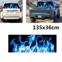 For SUV Jeep 135x36cm Rear Window Blue Flaming Totem Decal Sticker Waterproof