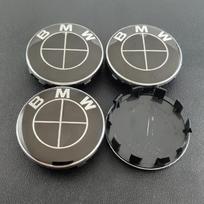 4 vnt. 56MM 68MM Visiškai juodi ženkleliai Automobilio ratų centrinės stebulės dangteliai Ratų dangteliai BMW E46 E90 E60 E36 F30 F10 F01 X5 X3 E91 G20 G30 E92