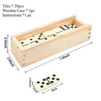 Domino rinkinys suaugusiems Domino klasikiniai stalo žaidimai 28 kauliukai su mediniu dėklu Dvigubas 6 Domino žaidimai vaikams Šeimos žaidimų vakarams