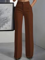 2025 Women's High-Waisted Drapey Straight-Leg Casual Suit L