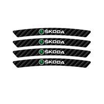 4Pcs Car Styling Carbon Fiber Curved Rims Sticker For Skoda Enyaq A7 Yeti Octavia Kodiaq Fabia Superb Rapid Kamiq Karoq Derivati