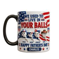 Personalized Father's Day Mug Customizable Family Sperm Design Ceramic Coffee Cup Unique Gift for Dad with Name and Kids' Names Printed 11
