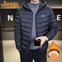 JEEP Men's Lightweight Hooded Down Jacket L