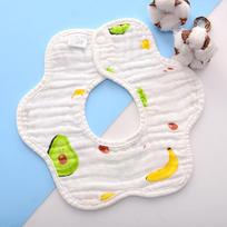 6 Layer Cotton Muslin Baby Bibs Newborn Drool Burp Cloth Unisex Soft Absorbent For Spring And Autumn Anti Spit Up 27*28
