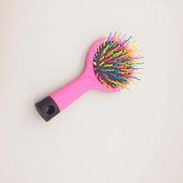 Hair Comb Professional Rainbow Comb Rainbow Volume Anti-static Magic Hair Curl Straight Massage Brush With Mirror Styling Tools rožinė