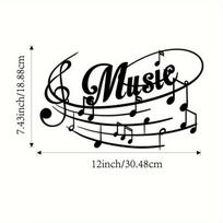 Metaliniai sienų ženklai su muzikos natomis - Muzikos dekoras. Miegamajam, svetainei ir virtuvei. Metalinis ornamentas. Muzikinės natos menas. juoda