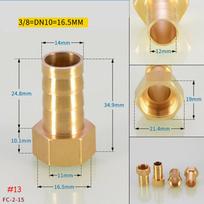 Žalvarinės žarnos vamzdžio jungties mova 6 8 10 12 14 16 mm spygliuočio uodega 1/8 1/4 3/8 1/2 Moteriška sriegio varinė jungties jungties movos adapteris
