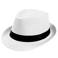 Mada Vyriška Šiaudinė Skrybėlė Moterims Vasaros Madinga Paplūdimio Apsauginė nuo Saulės Skrybėlė Vientisos Spalvos Fedora Juostelė Atsitiktinė Kaubojiška Džazo Kepurė Gangsterio Kepurė Vyriška Adult balta