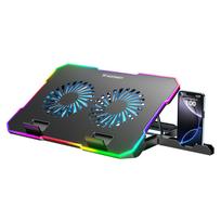 Wozinsky WDCX-A26 NitroCool RGB žaidimų nešiojamojo kompiuterio aušinimo kilimėlis juodas