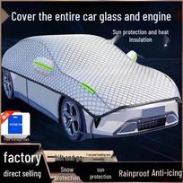 Universali visasezoninė apsauga nuo saulės automobilio uždangalas su šilumos izoliacija ir storu aliuminio folijos sluoksniu, didelis pusiau uždangalas Sedan/Small Car Universal