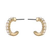 Swarovski Mini Hoop Earrings With Imitation Crystals Women earrings Gold 5022451 Box+Shopping Bag