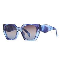 Ins New Retro Polygonal Cat Eye Gradient Women Sunglasses Y2K Luxury Brand Irregular Frame Design Men Trend Gafas de sol UV400 as picture gray