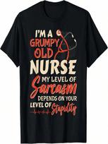 Old Nurse Women Nursing RN LPN Medical Grandma Mom T-Shirt S įvairiaspalvis