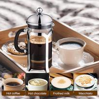 Practical-French Press Coffee Maker,Press System,Heat Resistant Thickened Borosilicate Glass,Durable Easy Clean (as the picture,NONE)